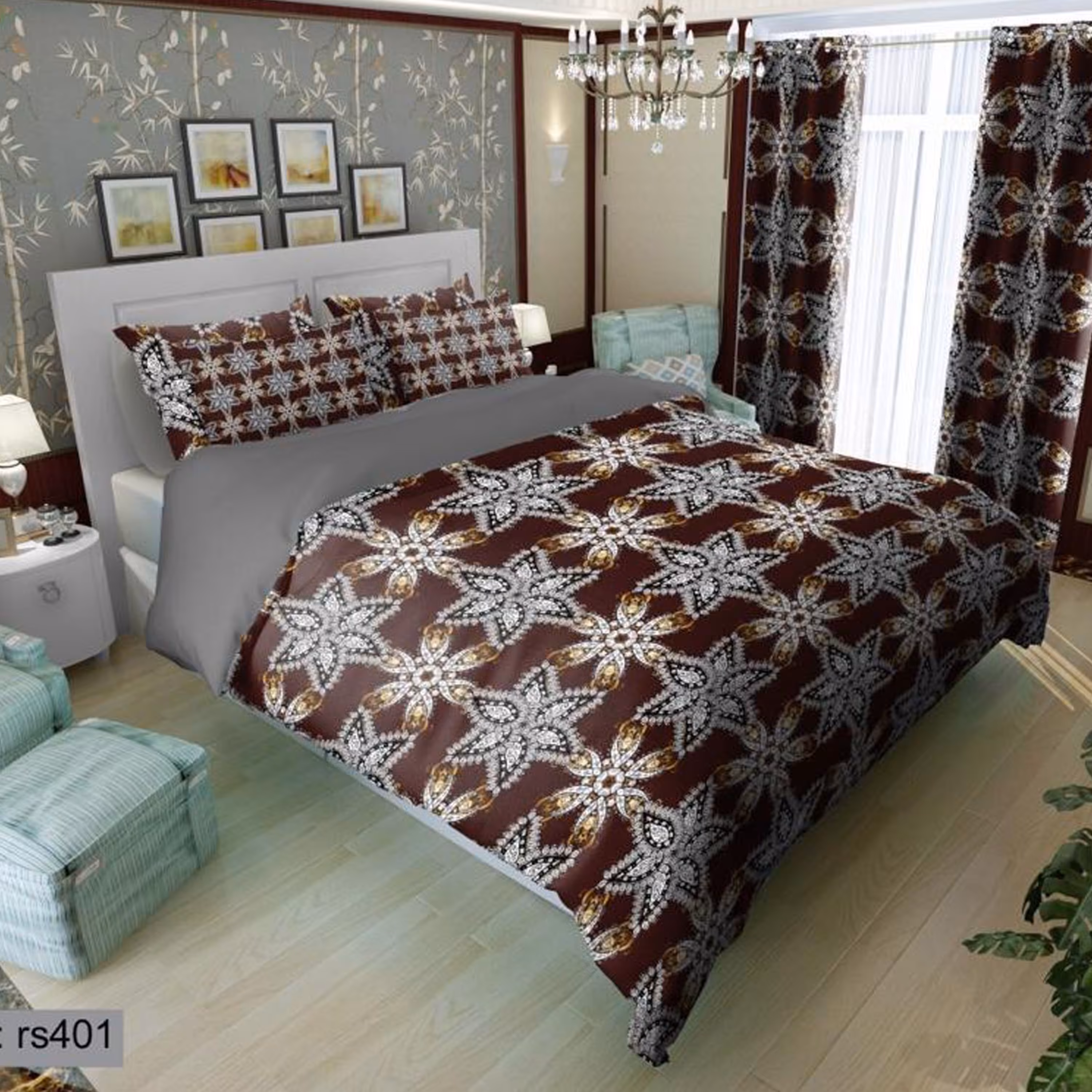سرویس روتختی 1 نفره تنسل چاپی برندترک لند (Turk Land)  کد rs 401