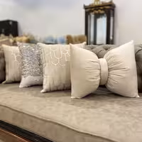 ست کوسن 4 عددی طرح کسری کرم نقره ای