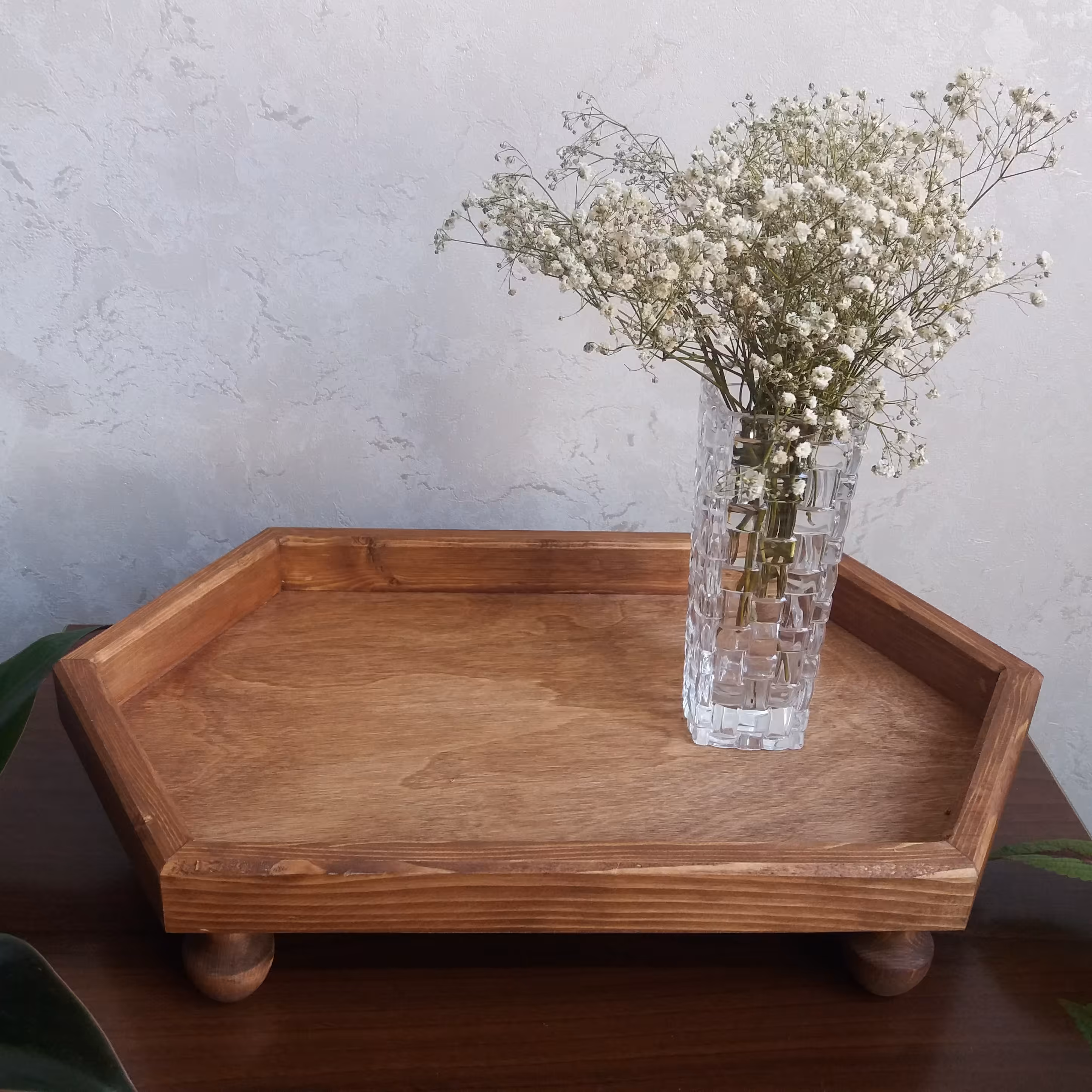 سینی رایزر چوبی، رایزر شش ضلعی مستطیلی بزرگ، ابعاد 24 در 42، کد محصول R2442