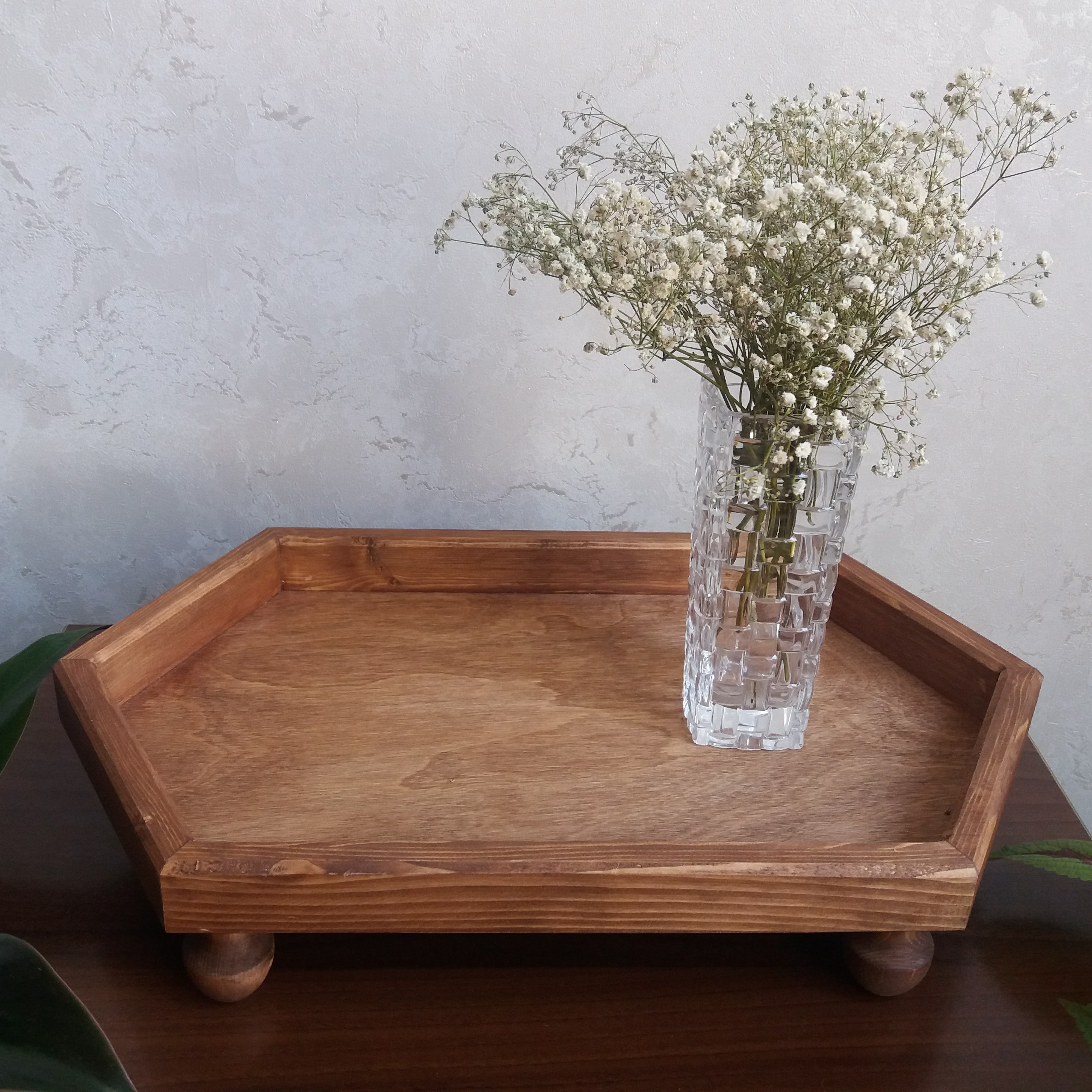 سینی رایزر چوبی، رایزر شش ضلعی مستطیلی بزرگ، ابعاد 24 در 42، کد محصول R2442