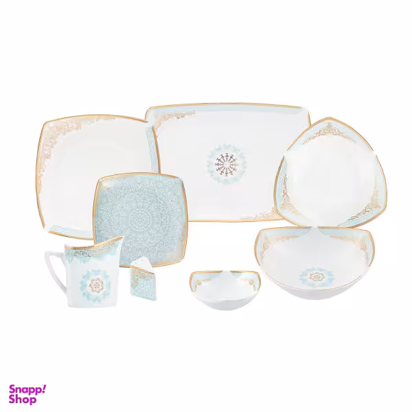 سرویس غذاخوری 30 پارچه چینی پردیس کاشان سری پاریس مدل دنیا کد i190