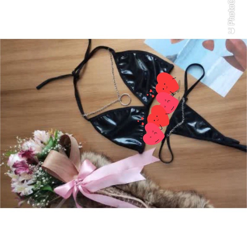 ست دوتیک چرم با زنجیر فانتزی