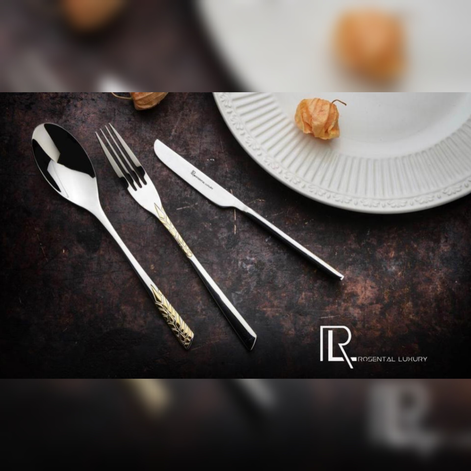 سرویس قاشق و چنگال 30 نفره 155 پارچه برند ویکتوریا نیمه طلایی 