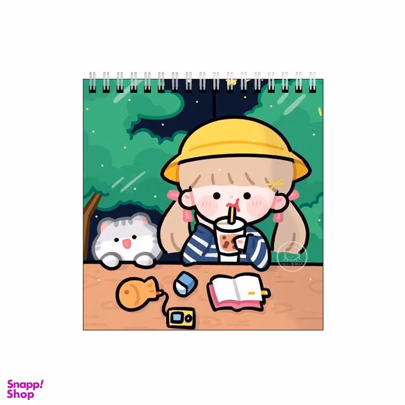 دفتر طراحی بامبیلیپ طرح دختر و پیشی در شب پر ستاره کد 2693171