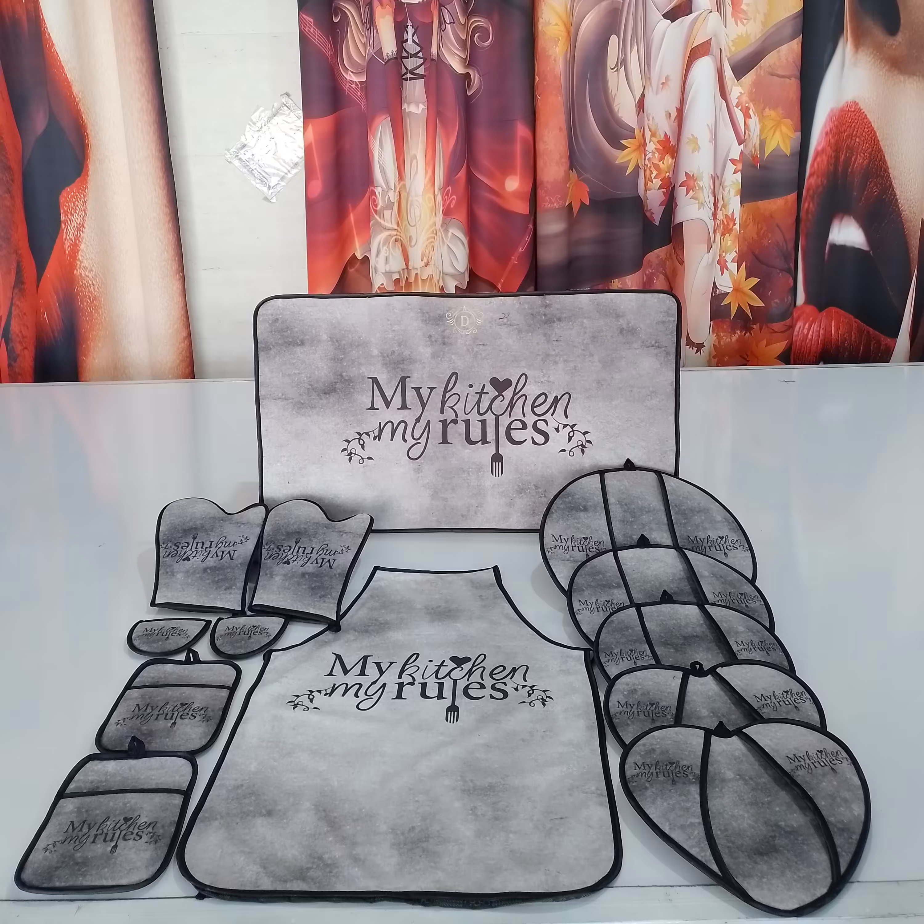 سرویس پیشبند و دمکنی آشپزخانه ست 13 پارچه 