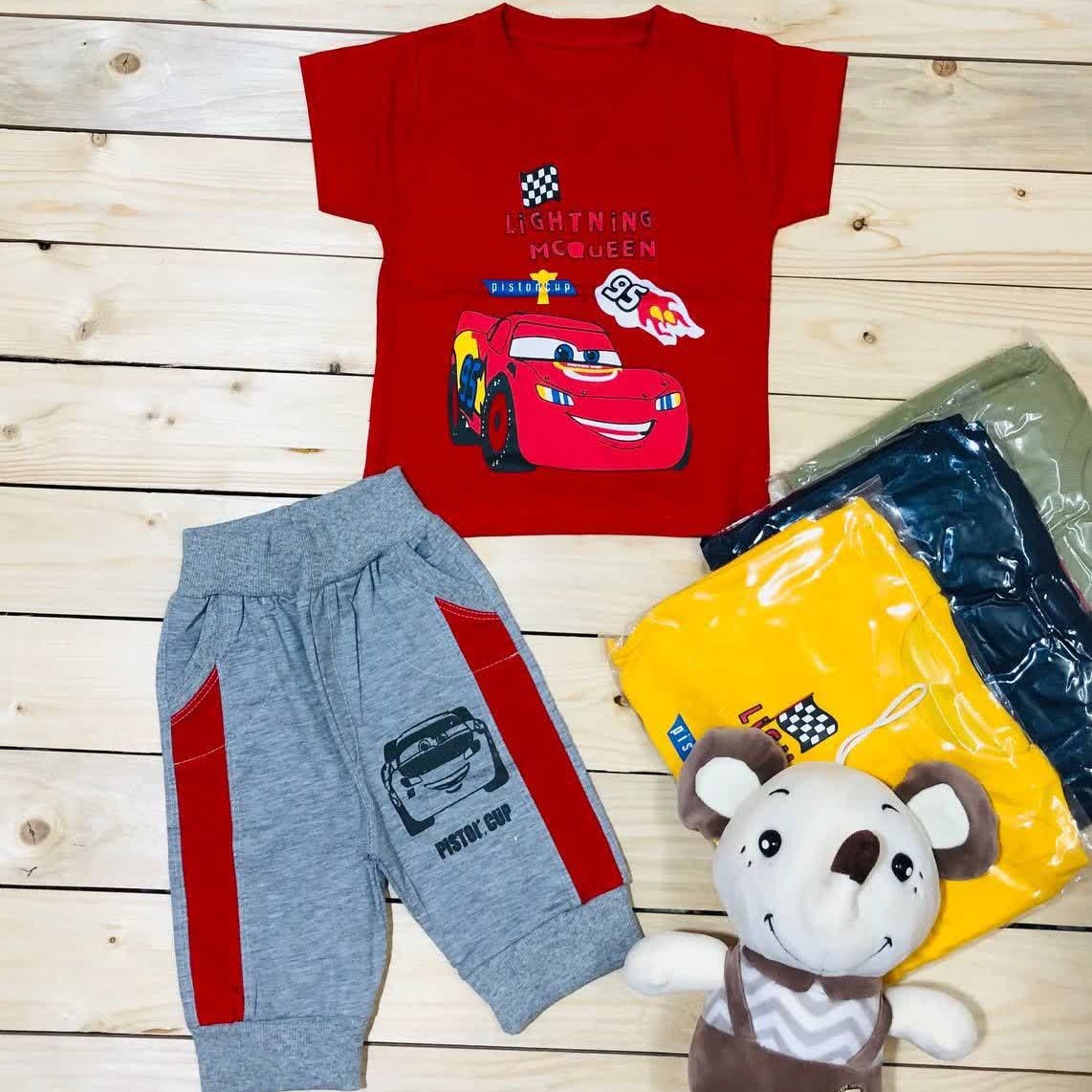 تیشرت شلوار ماشین پنبه ای پسرانه سایز35تا50 4رنگ متنوع