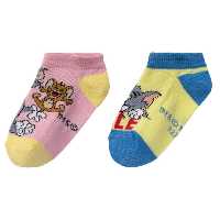 جوراب  بچگانه2 جفتی  تام و جری Tom and Jerry برند لیدل Lidl آلمان  سایز 4 تا 6 سال  مناسب 27 تا 30 کد 2