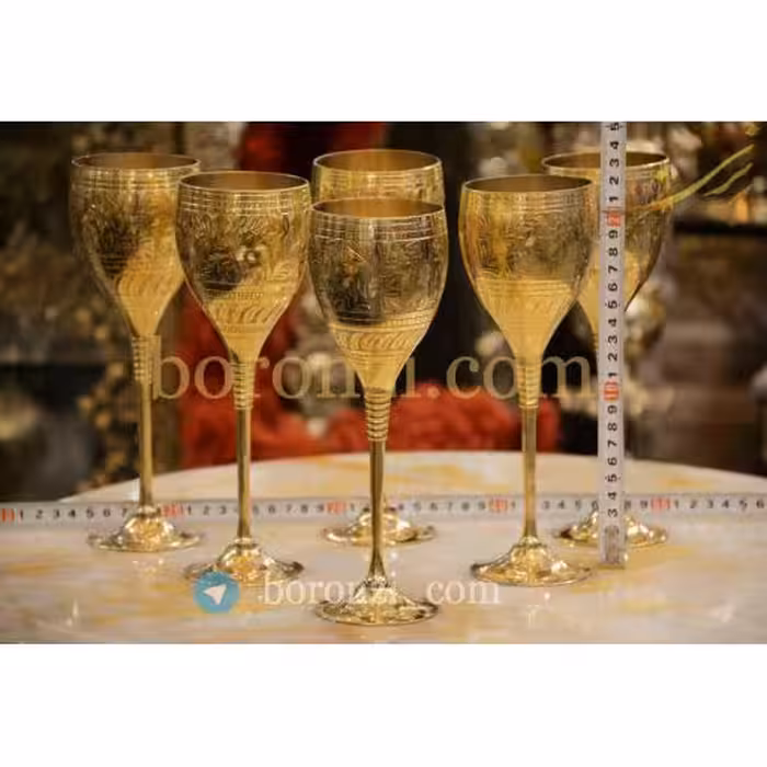 گیلاس قلم زنی برنجی هندی بزرگ