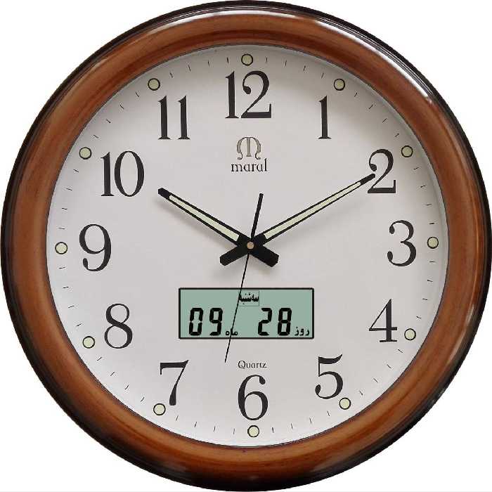 ساعت دیواری مارال 12 تقویم دار ( شبنما )