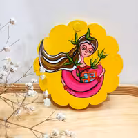 آینه جیبی نقاشی شده دالبری دردار  طرح آغوش