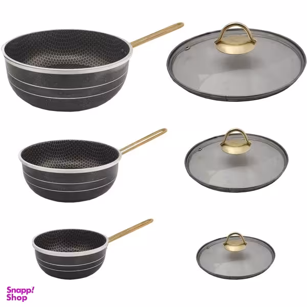 سرویس تابه 6 پارچه مدل زنبوری کد 001