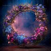 بک دراپ عکاسی عروس و داماد با گلهای رنگی | گرافیک با طعم تربچه