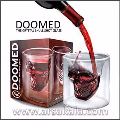 لیوان دو جداره طرح اسکلت