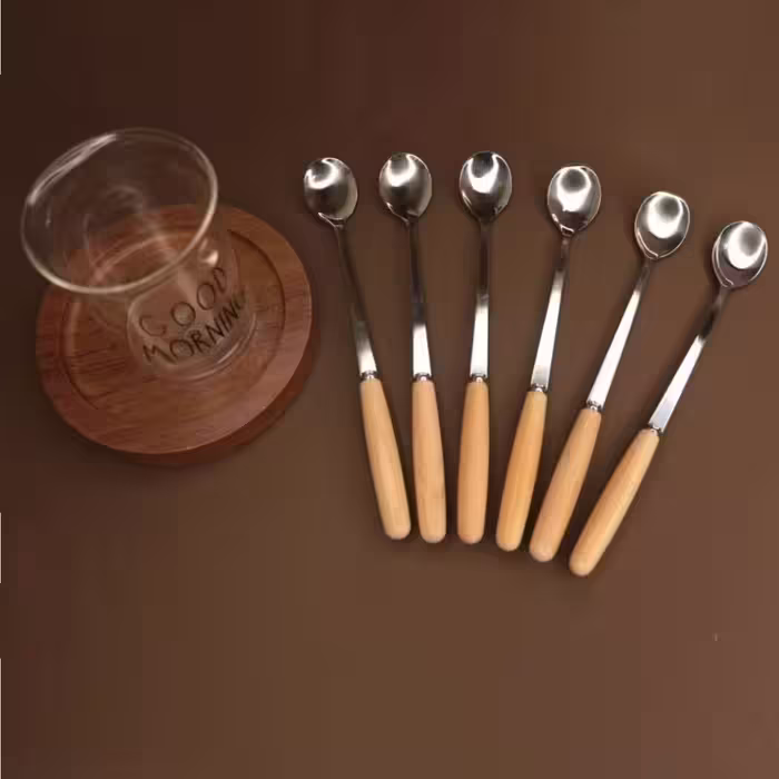
قاشق شربت خوری دسته چوبی خارجی کد 20