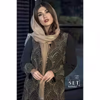 مانتو کتی مجلسی پولک دوزی مدل خورشید کد 1902 برند SET