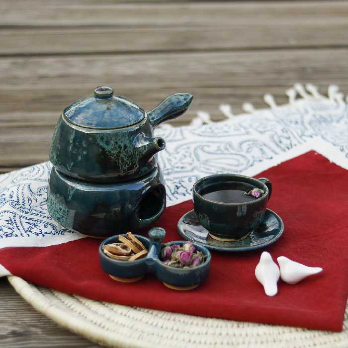 قوری وارمردار سفالی  با لعاب قلیایی بی ضرر 