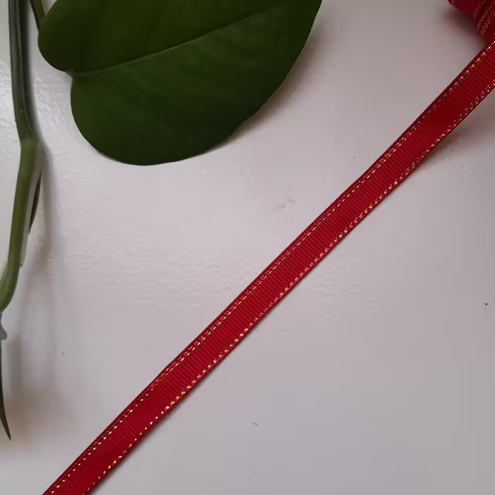 روبان گروگرن لب زری  یک سانتی قرمز رنگ 
