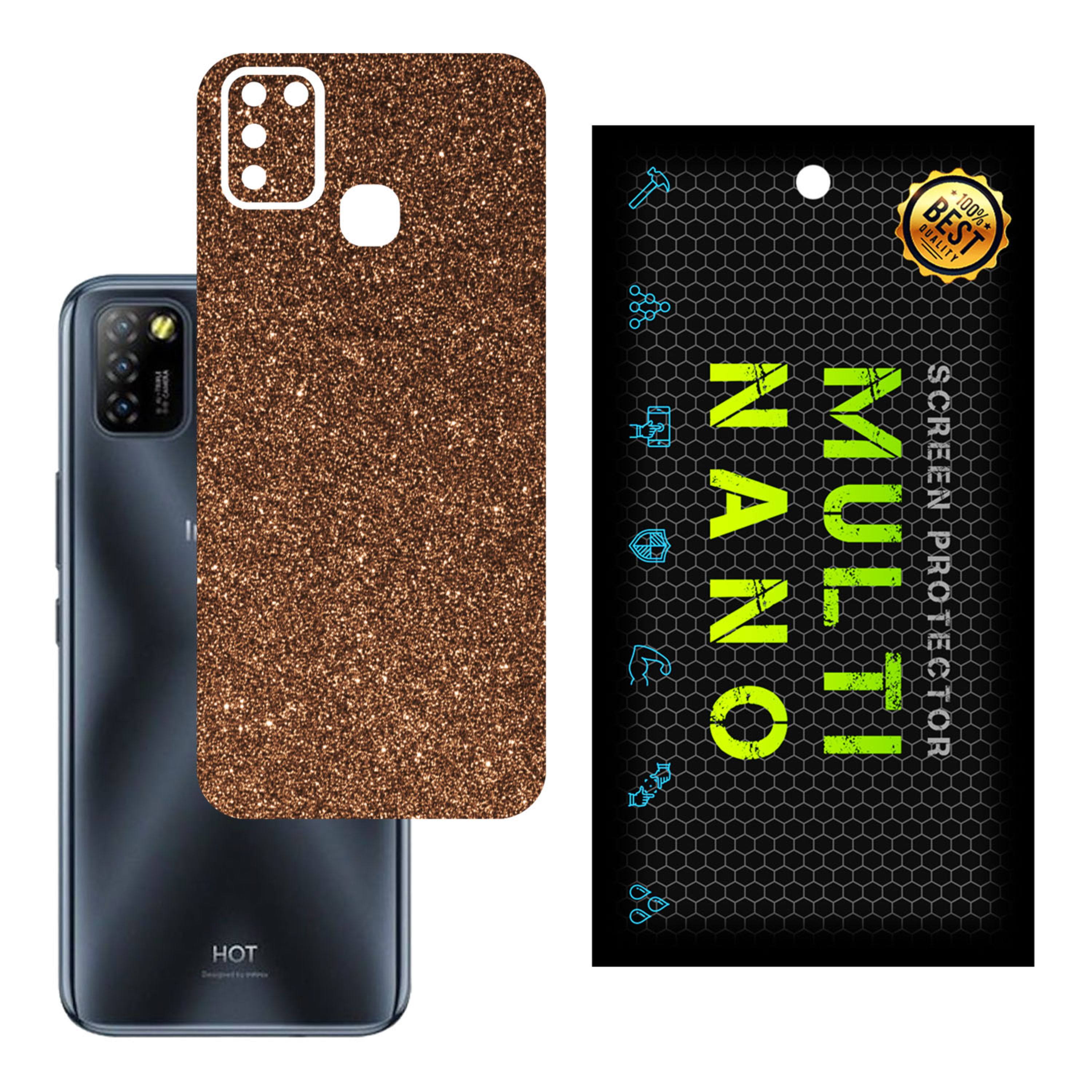 برچسب پوششی MultiNano مدل X-G1F-Bronze برای پشت موبایل اینفینیکس Hot 10 Lite