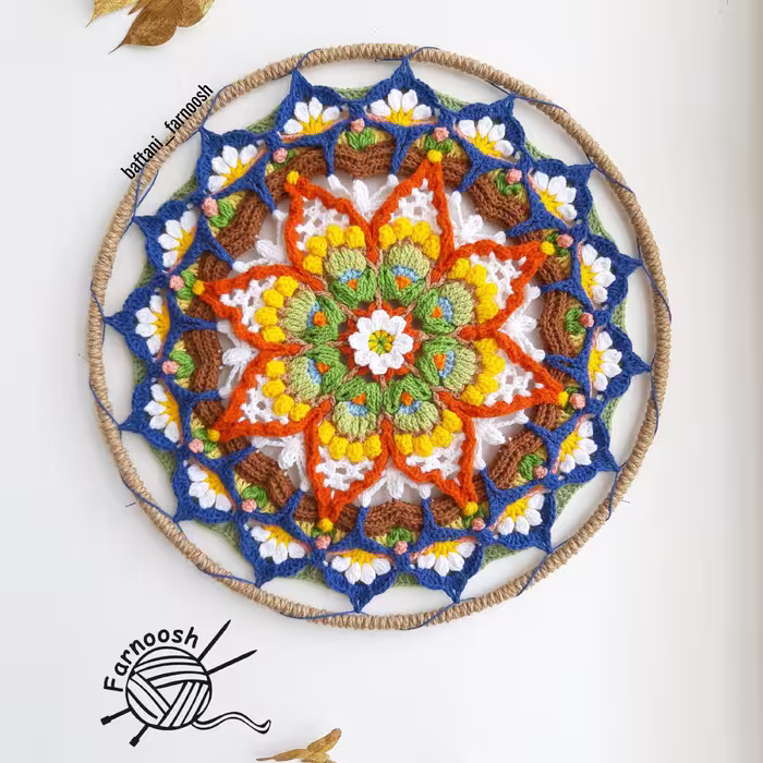 دیوارکوب قلاب بافی ماندالا چای سبز، پس کرایه