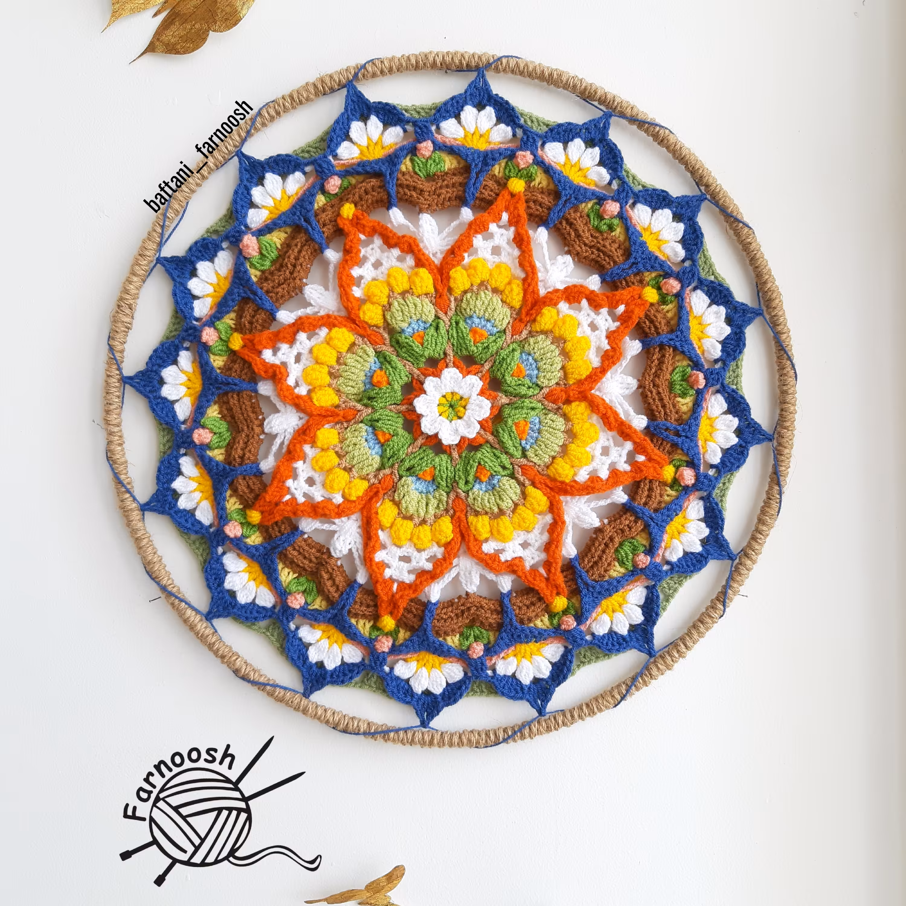 دیوارکوب قلاب بافی ماندالا چای سبز، پس کرایه