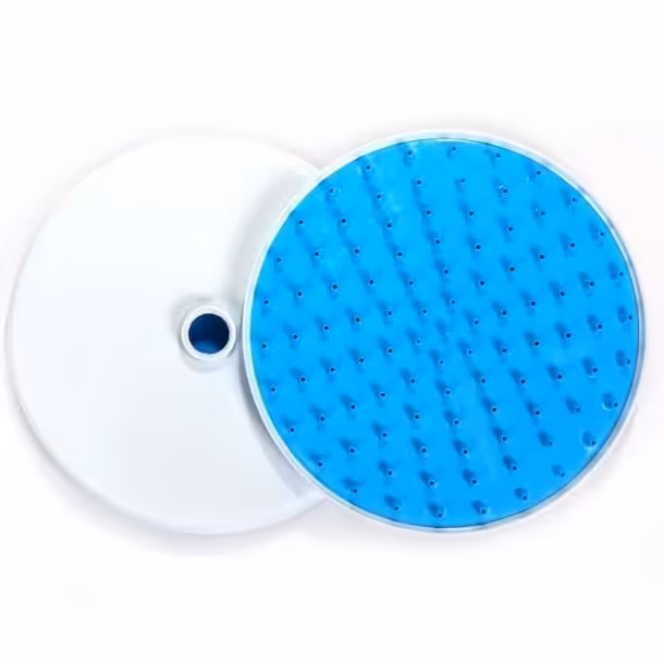 سردوش حمام گرد کوچک پلاستیکی در رنگهای آبی و سفید بسته بندی 250 عددی