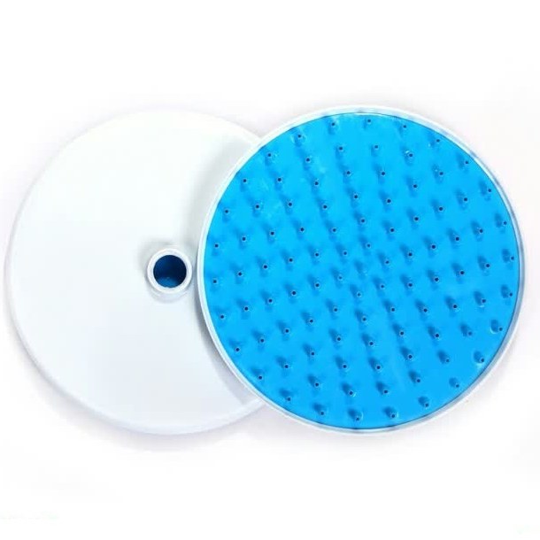 سردوش حمام گرد کوچک پلاستیکی در رنگهای آبی و سفید بسته بندی 250 عددی