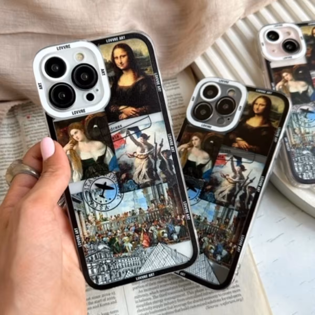 قاب گوشی آیفون سامسونگ و شیائومی مدل موزه لوور