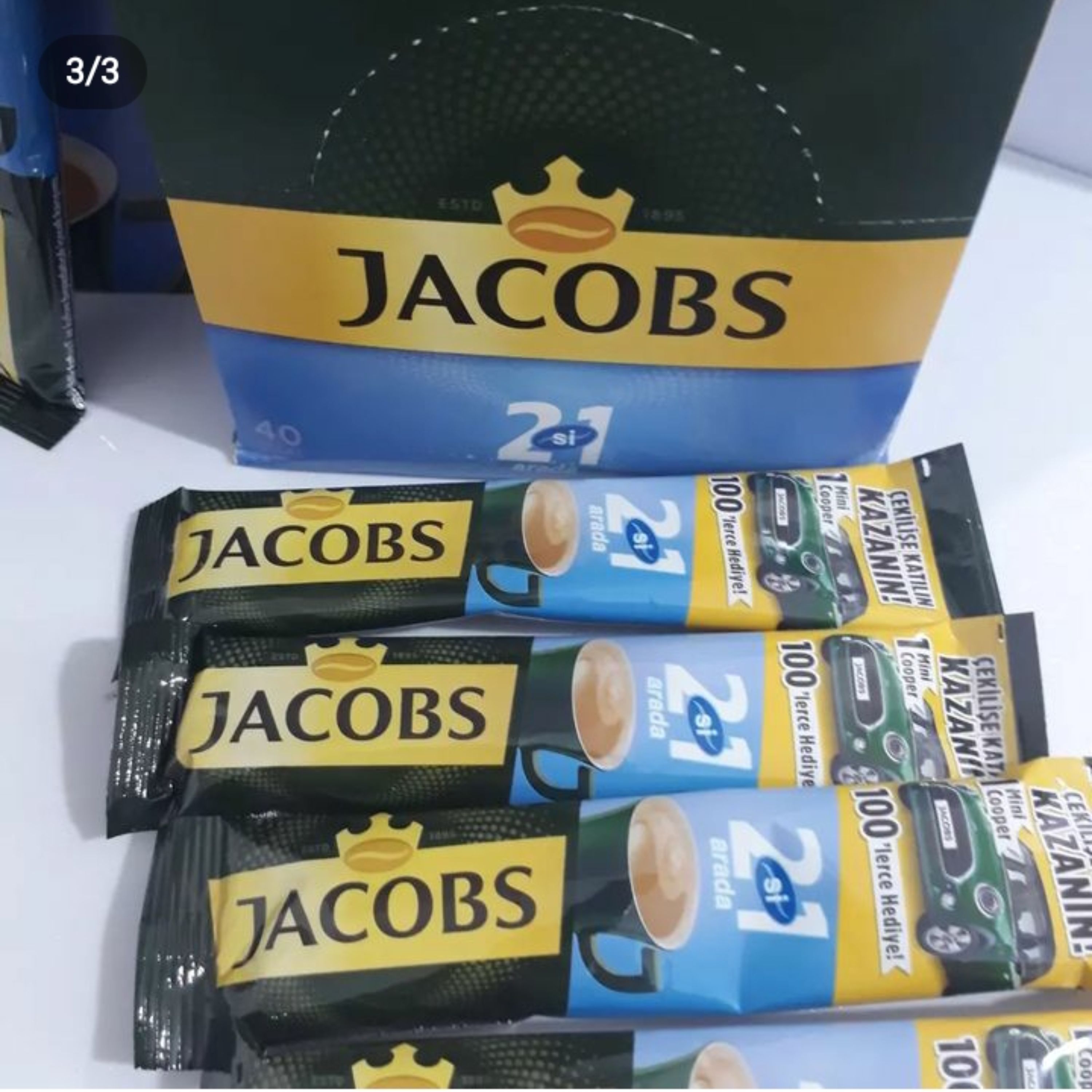 قهوه فوری رژیمی جاکوبز اماده بدون شکر محصول کشور ترکیه قهوه دو در یک40عدد 14 گرم