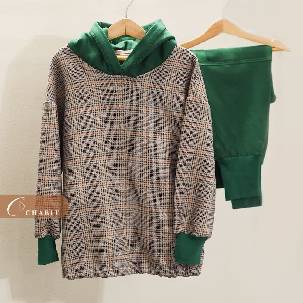 هودی مخمل سوئیت پشت غواصی و شلوار دورس پنبه تو کرکی 