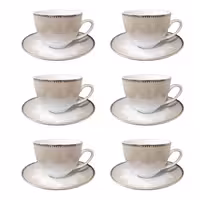 ست 12 پارچه فنجان چای خوری چینی تقدیس مدل کلاسیک طلایی