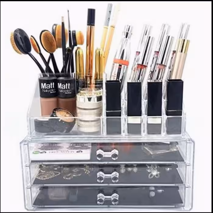 باکس لوازم آرایشی سه کشو با جنس اکرولیک درجه 1