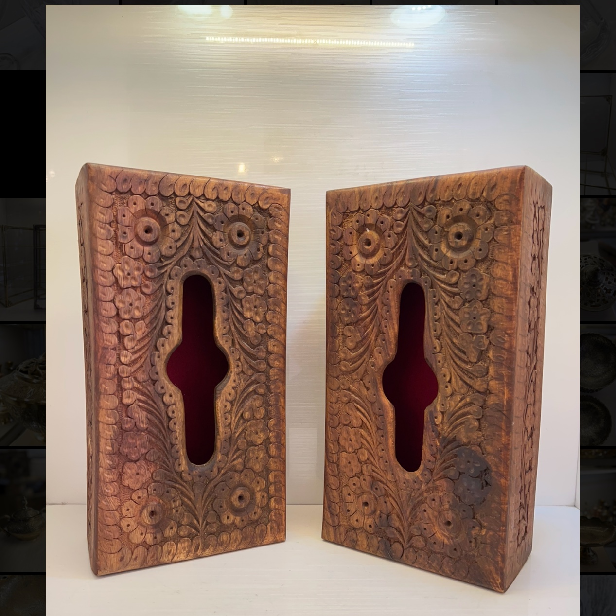 جا دستمال چوبی جا دستمال هندی