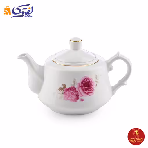 قوری چینی زرین لندنی طرح رزفلاور طلایی