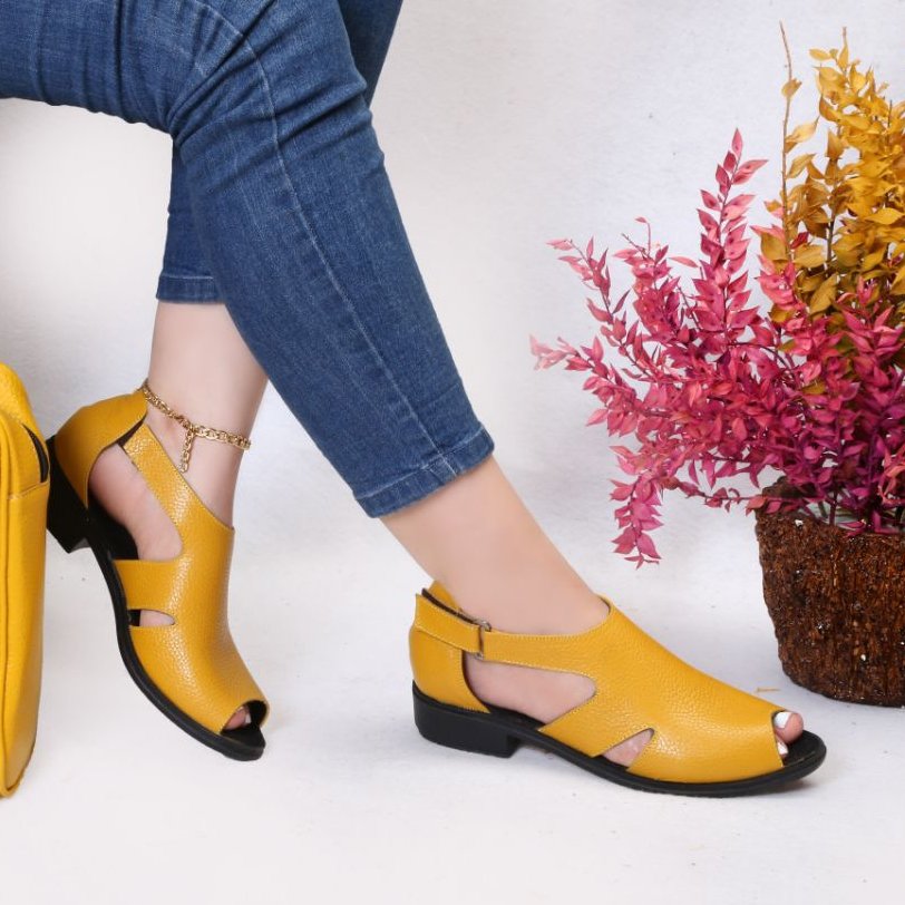 کفش چرم طبیعی مدل سمیرا چرم گاوی