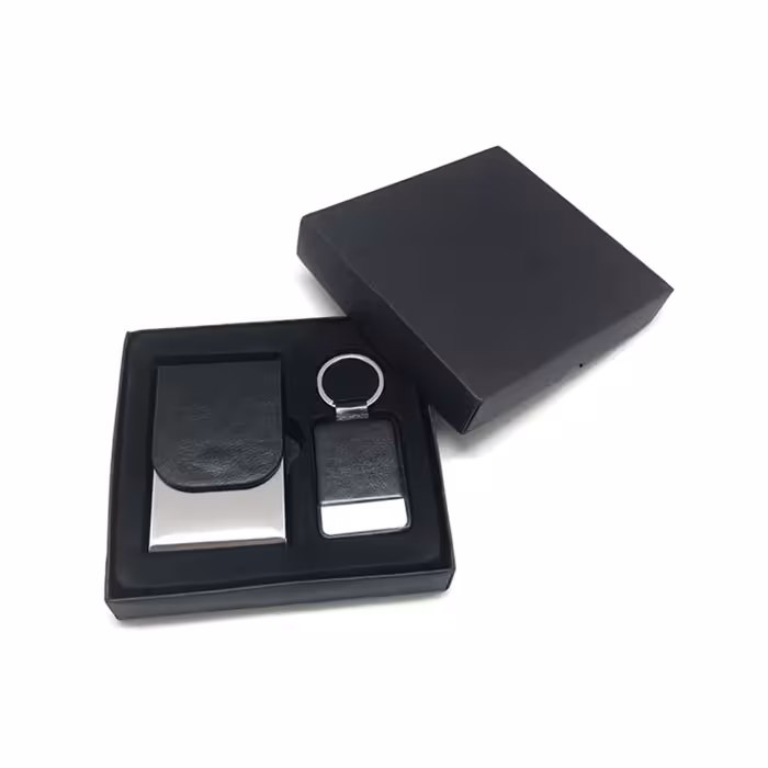 جاکارتی فلزی با روکش چرم به همراه جاکلیدی وارداتی elegant