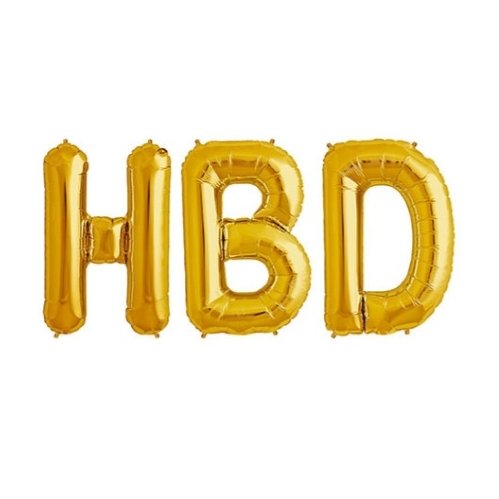 بادکنک فویلی HBD طلایی