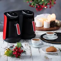 قهوه ترک ساز دو قلو ARZUM مدل OK006  رنگ  مشکی قرمز