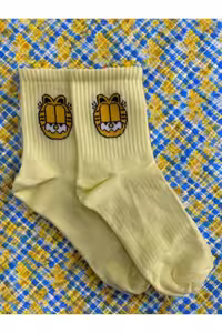 جوراب زرد مردانه و زنانه تنیس کالج 6 قطعه کارتونی Forever