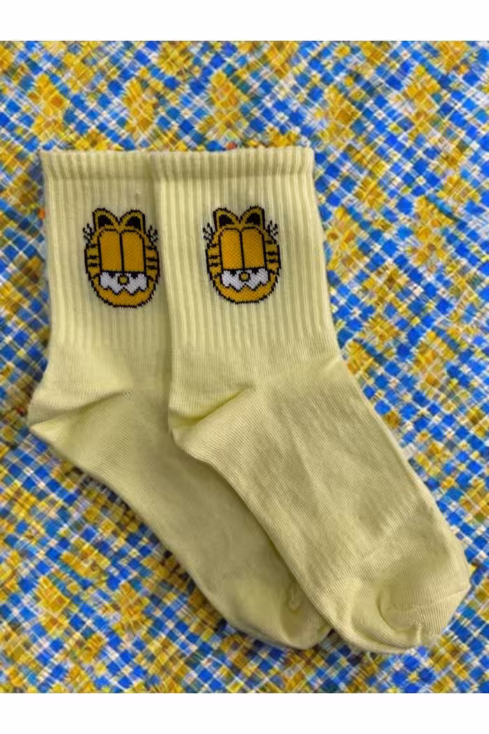 جوراب زرد مردانه و زنانه تنیس کالج 6 قطعه کارتونی Forever