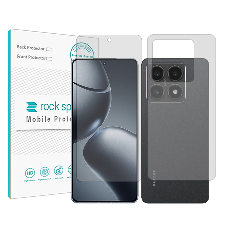 گلس صفحه نمایش و پشت گوشی شیائومی 14T مدل نانو هیدروژل شفاف برند راک اسپیس کد SS