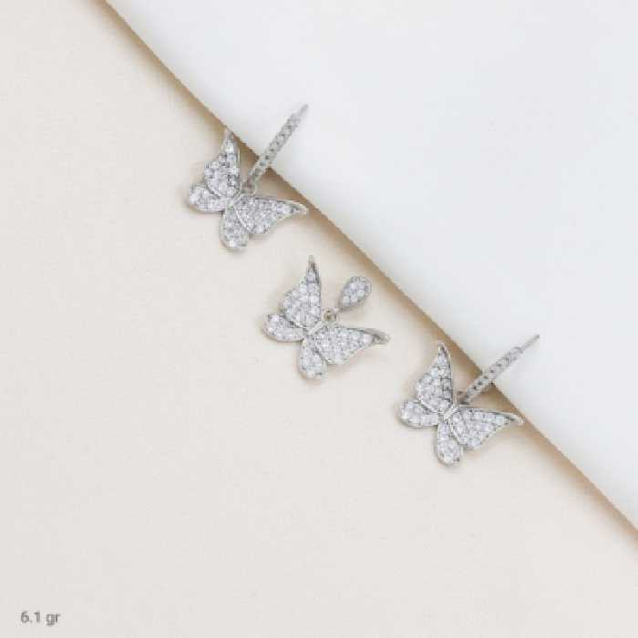 نیمست نقره دخترانه شیک و مدل پروانه ای کد 1629