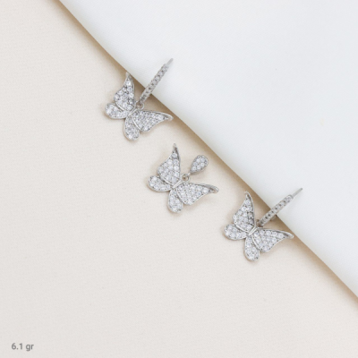 نیمست نقره دخترانه شیک و مدل پروانه ای کد 1629