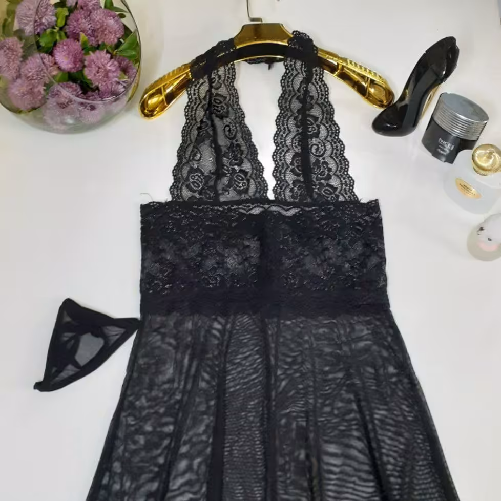 لباس خواب زنانه فانتزی مناسب سایز 38تا 40 رنگ مشکی و قرمز کد3019