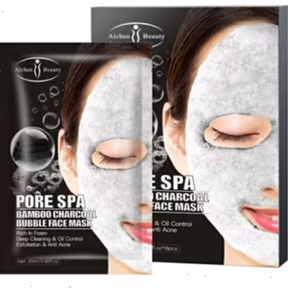 ماسک ورقه ای حبابی بامبو مخصوص منافذ باز آیچون بیوتی – Aichun Beauty Pore Spa Bamboo Charcoal Bubble Face Mask

