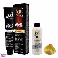 رنگ مو آیون (Ion) شماره 9.8 حجم 120 میلی‌لیتر رنگ بلوند زیتونی روشن + اکسیدان نه درصدی حجم 180 میلی‌لیتر