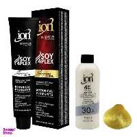 رنگ مو آیون (Ion) شماره 9.8 حجم 120 میلی‌لیتر رنگ بلوند زیتونی روشن + اکسیدان نه درصدی حجم 180 میلی‌لیتر