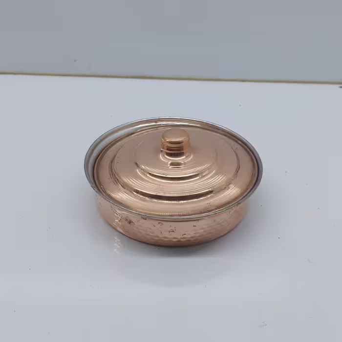 ماهی تابه درب دار نوزادی مسی