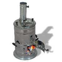 سماور زغالی  تمام استیل با ظرفیت 8 لیتر اب