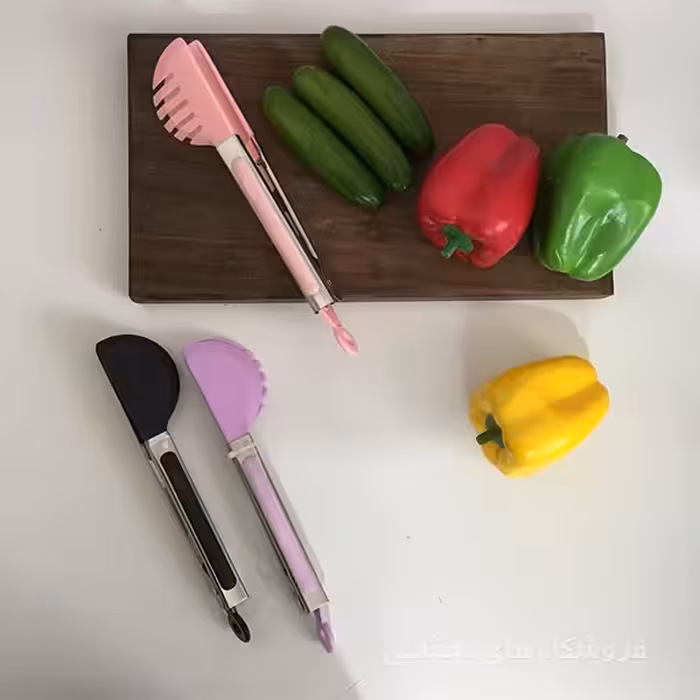 انبر سالاد و غذا مدل دسته استیل اواستایل