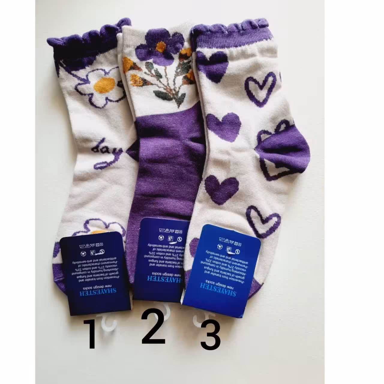 جوراب ساقدار تم بنفش